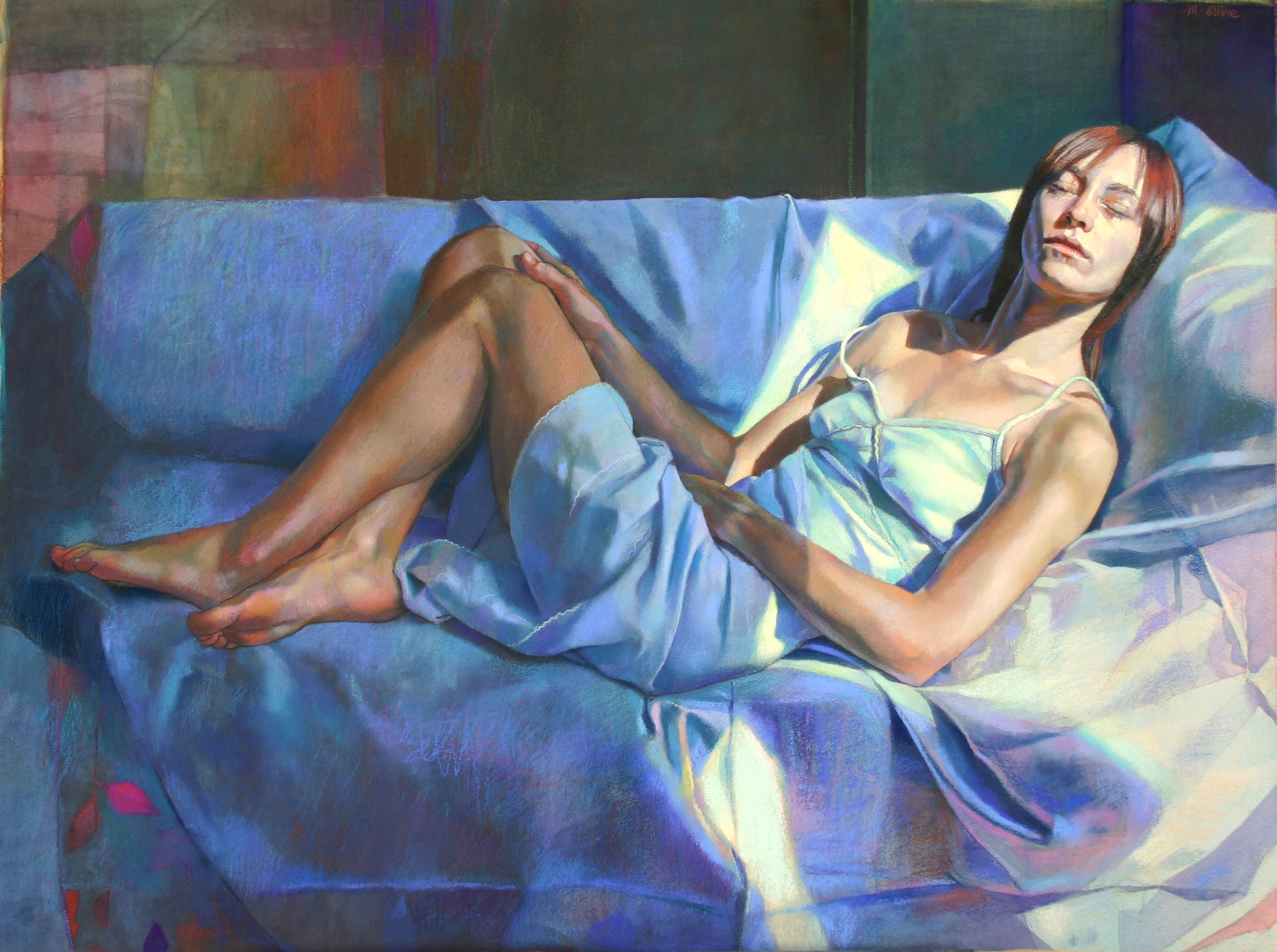 Heather blue on blue